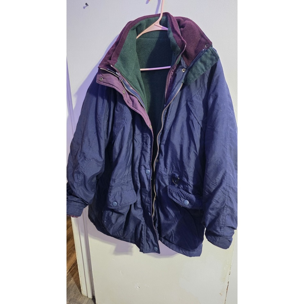Vintage Northern Reflections 3-in-1 Jacket Blue Purple Green Fleece Coat 90s SzL